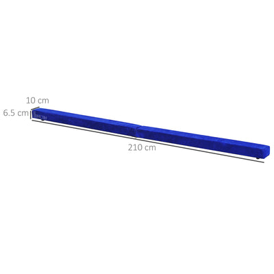 HOMCOM 2.1M 7FT Gymnastics Folding Balance Beam Home Gym Training Exercise Sports - Blue 
