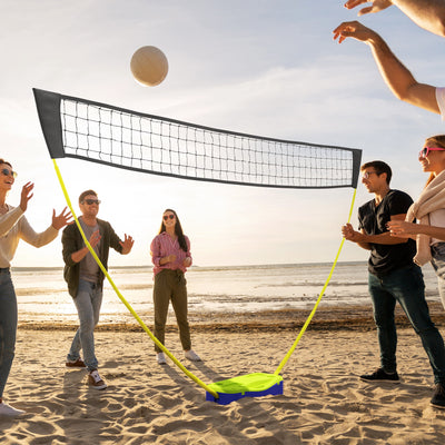 SPORTNOW Portable Badminton Net Set w/ Volleyball Net, Rackets, Shuttlecocks 