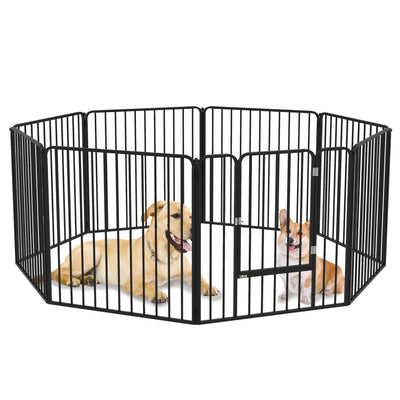 PawHut 80cm 8 Panels Heavy Duty Dog Pen, Pet Playpen for Indoors, Outdoors, Small, Medium Dogs 
