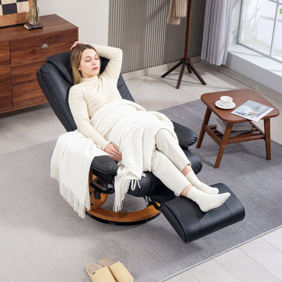 HOMCOM Faux Leather Recliner Chair - Black 
