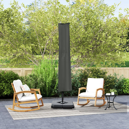 Outsunny 2.7 x 2.7(m) Cantilever Parasol with Aluminium Frame, Crank and Tilt, 360° Rotation, Double Top Garden Umbrella with Base and Cover, Khaki 