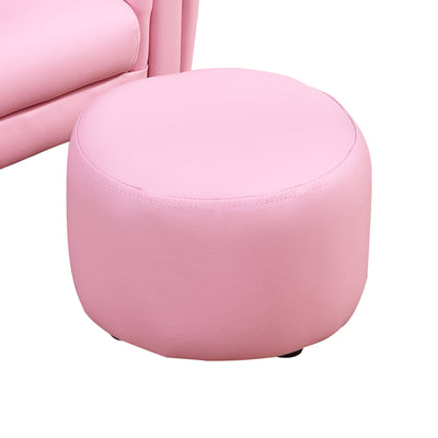 HOMCOM Toddler Chair Single Seater Kids Sofa Set, 54 x 42 x 41cm, Kids Sofa with Stool, Pink 