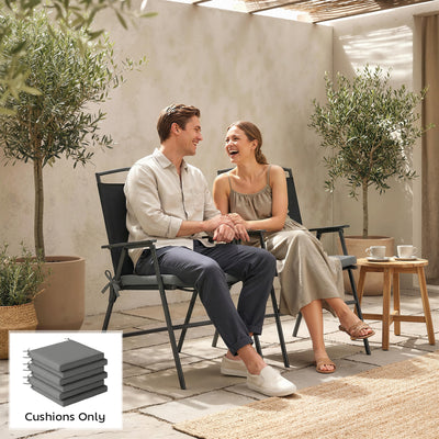 Outsunny Set of 6 Outdoor Seat Cushions with Machine Washable Cover, Water Repellent Seat Cushions Dark Grey 