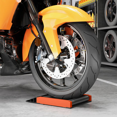 HOMCOM Motorcycle Wheel Cleaning Roller Stand with Aluminium Alloy Frame and Rollers, Motorcycle Maintenance Stand for Tyre Cleaning and Chain Lubrication, Fit Tyre Width < 180mm, Bikes < 500lb, Black 