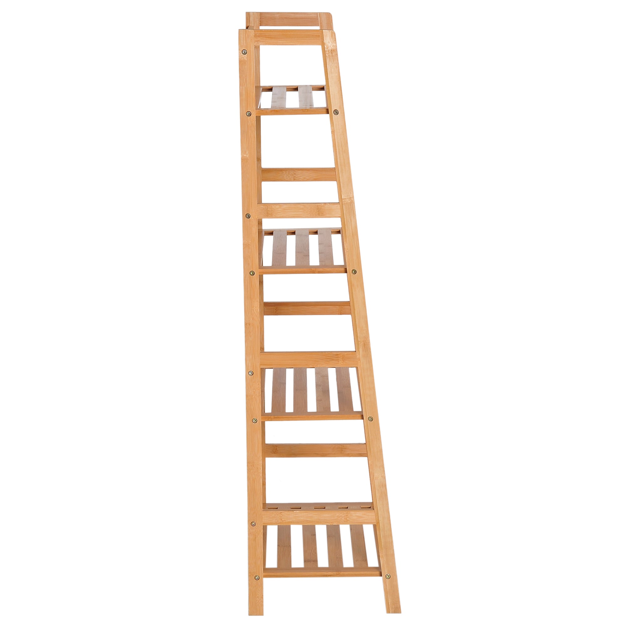 HOMCOM Bamboo Ladder Shelf, 4-Tier Bookshelf, Freestanding Bookcase for Living Room, Study, Bedroom, Home Office, 48 x 31.5 x 120cm, Natural Wood Effect 
