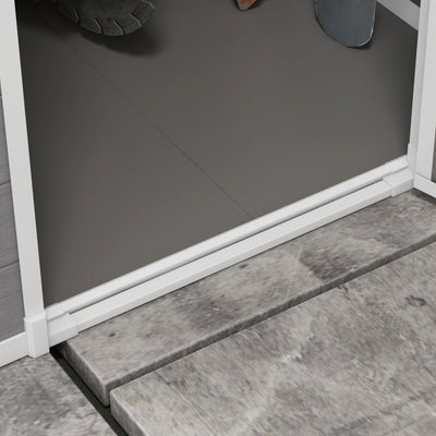 Outsunny 4'x5' Garden Storage Shed, Lean to Shed, Lockable Garden Shed with Window, Vent and Plastic Roof, Grey 