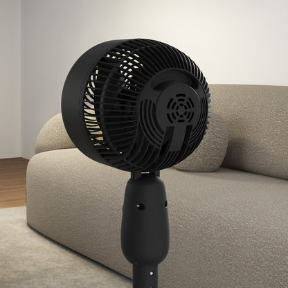 HOMCOM Pedestal Fan, Powerful Air Circulator, 12 Inch Floor Standing Fan with 3 Speed Settings, Oscillating Function for Bedroom, Home and Office, Black 