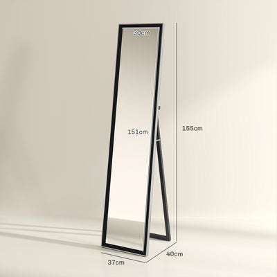 HOMCOM Glitter Frame Full-Length Mirror - Black 