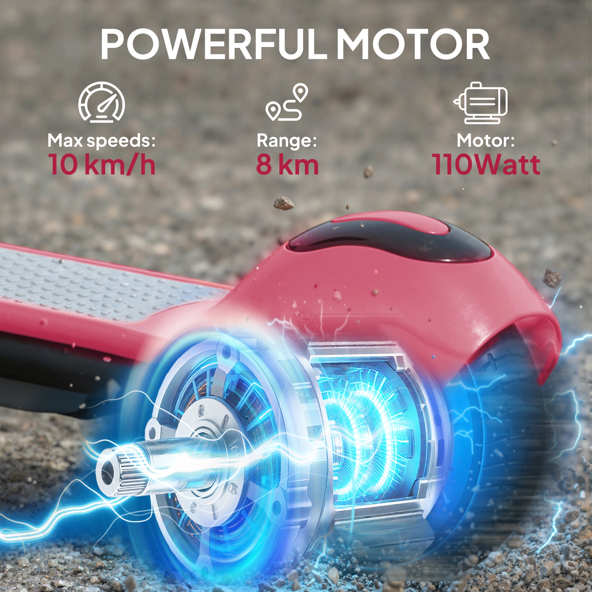 SPORTNOW Electric Scooter for Kids, with LED Display, Pink 