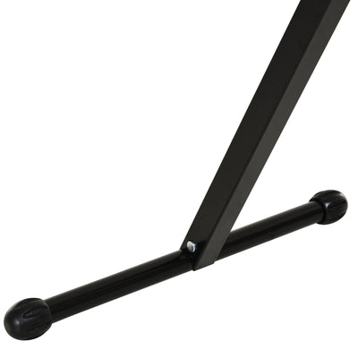 HOMCOM Set of 2 Folding Roller Stand, Material Support Pedestal with Ball Bearing Roller Height Adjustable Portable, Metal Construction, Black 