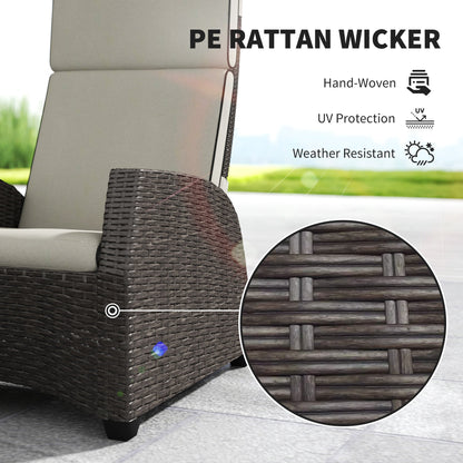 Outsunny 5-Piece Rattan Garden Furniture Set with Cushions - Brown 