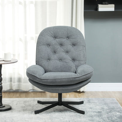 HOMCOM Relaxed Swivel Armchair - Grey