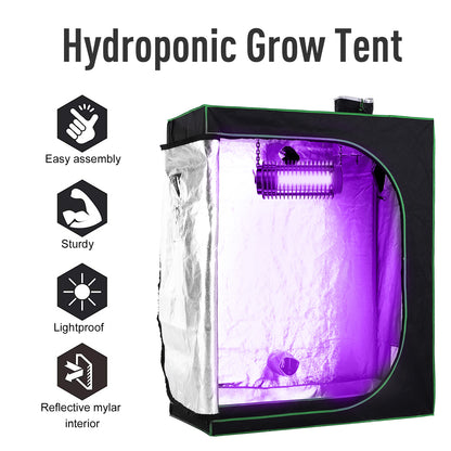 Outsunny Grow Tent Reflective Mylar Hydroponic with Adjustable Vents and Floor Tray for Indoor Plant Growing, 120 x 60 x 150 cm (47" x 23.5" W x 59") 