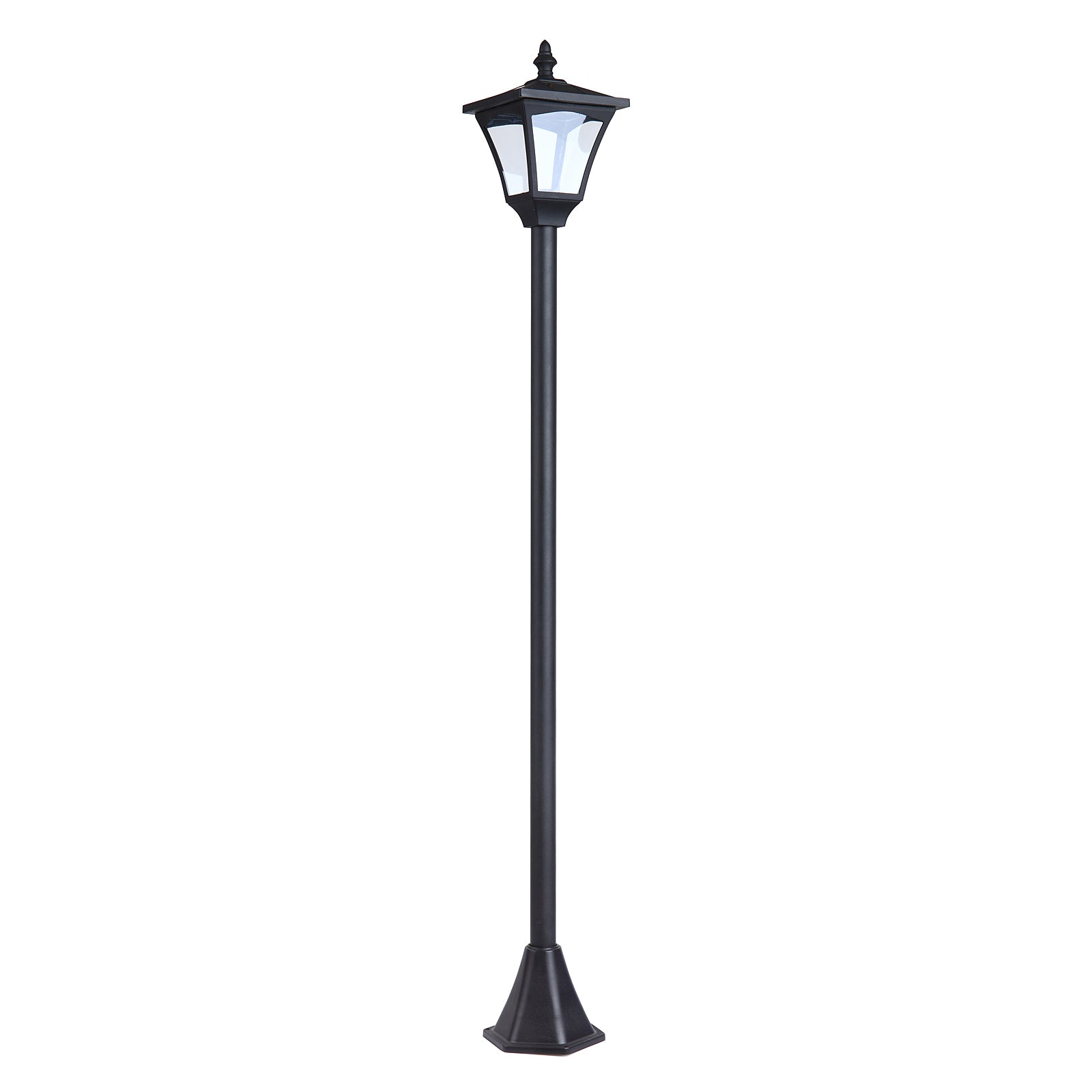 Outsunny Outdoor Garden Solar Post Lamp Photosensitive LED Lantern Bollard Pathway 1.2M Tall – Black 