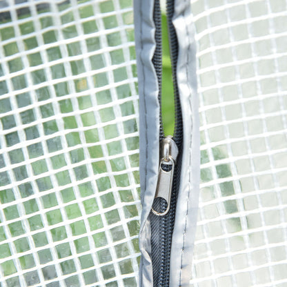 Outsunny Mini Greenhouse Portable Flower Planter Tomato Vegetable House for Garden Backyard with Zipper 120 x 60 x 60 cm, White 