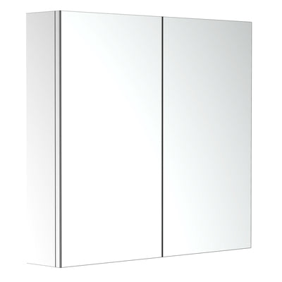 HOMCOM Bathroom Mirror Cabinet, Stainless Steel Wall Mounted  Bathroom Storage Cabinet with Double Doors, 60x55cm 