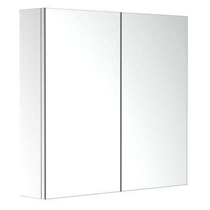HOMCOM Bathroom Mirror Cabinet, Stainless Steel Wall Mounted  Bathroom Storage Cabinet with Double Doors, 60x55cm 