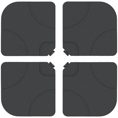 Outsunny 4 Pieces Parasol Base Stand Weights for Banana Hanging Cantilever Umbrella, Water and Sand Filled, Up to 72kg, Black 