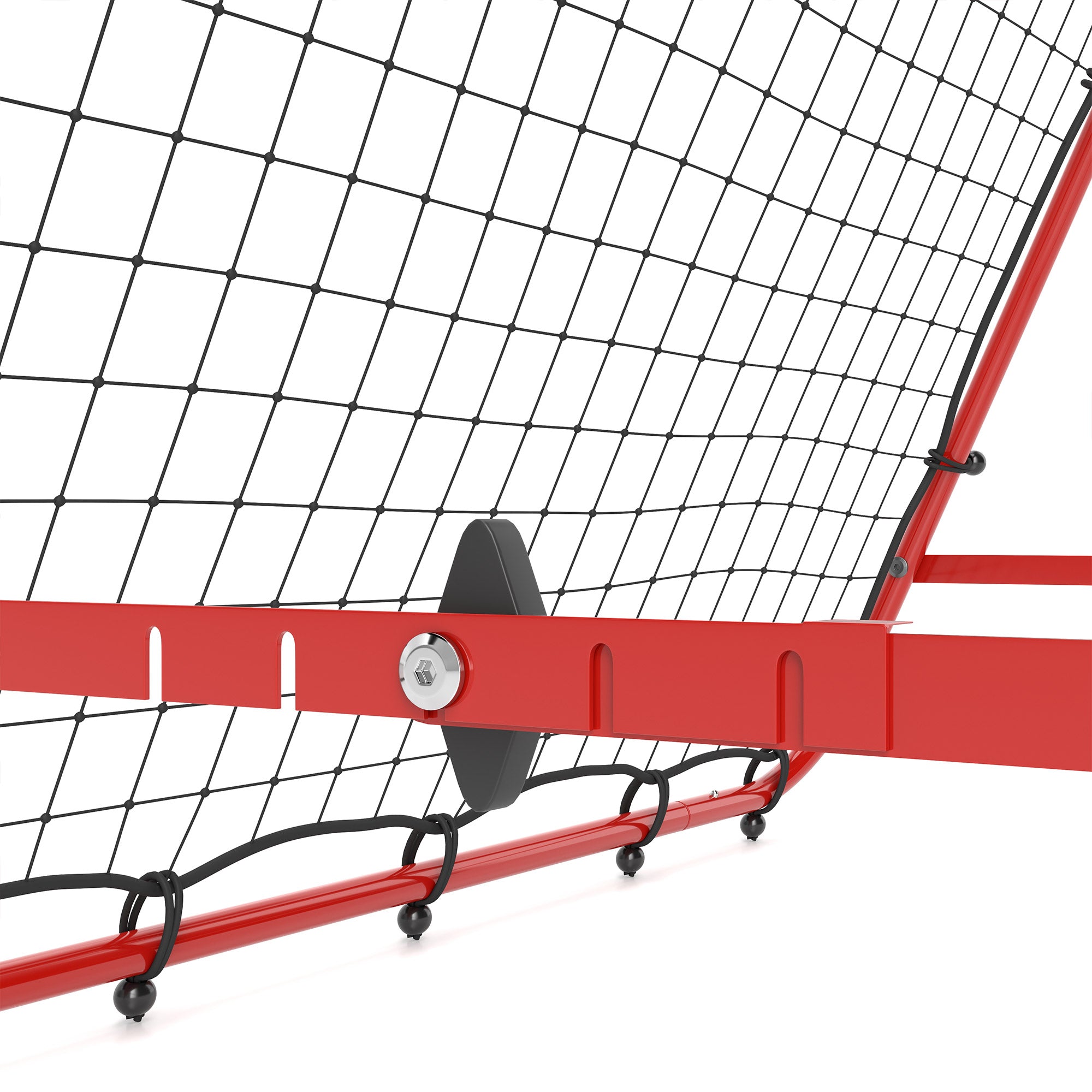 HOMCOM Double Sided Football Rebounder Net, Football Rebound Goal with Five Adjustable Angles, Red 