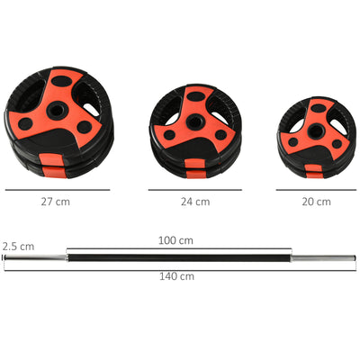 SPORTNOW 20kg Adjustable Barbell Weights Set for Home Gym, Strength Training 