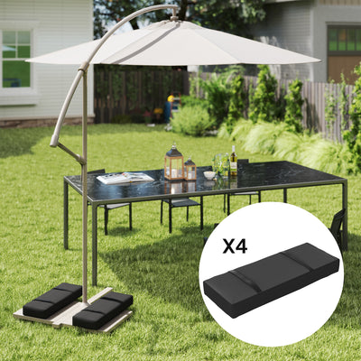 Outsunny Parasol Weights Set of 4, Parasol Base Weights Bags, 25kg Fillable Sandbag Weights with Handles, Cantilever Umbrella Base Weights, Black 
