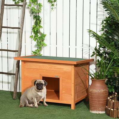 PawHut Wooden Dog Kennel Elevated Dog Pet House w/ Open Top 82W x 58D x 58H cm 