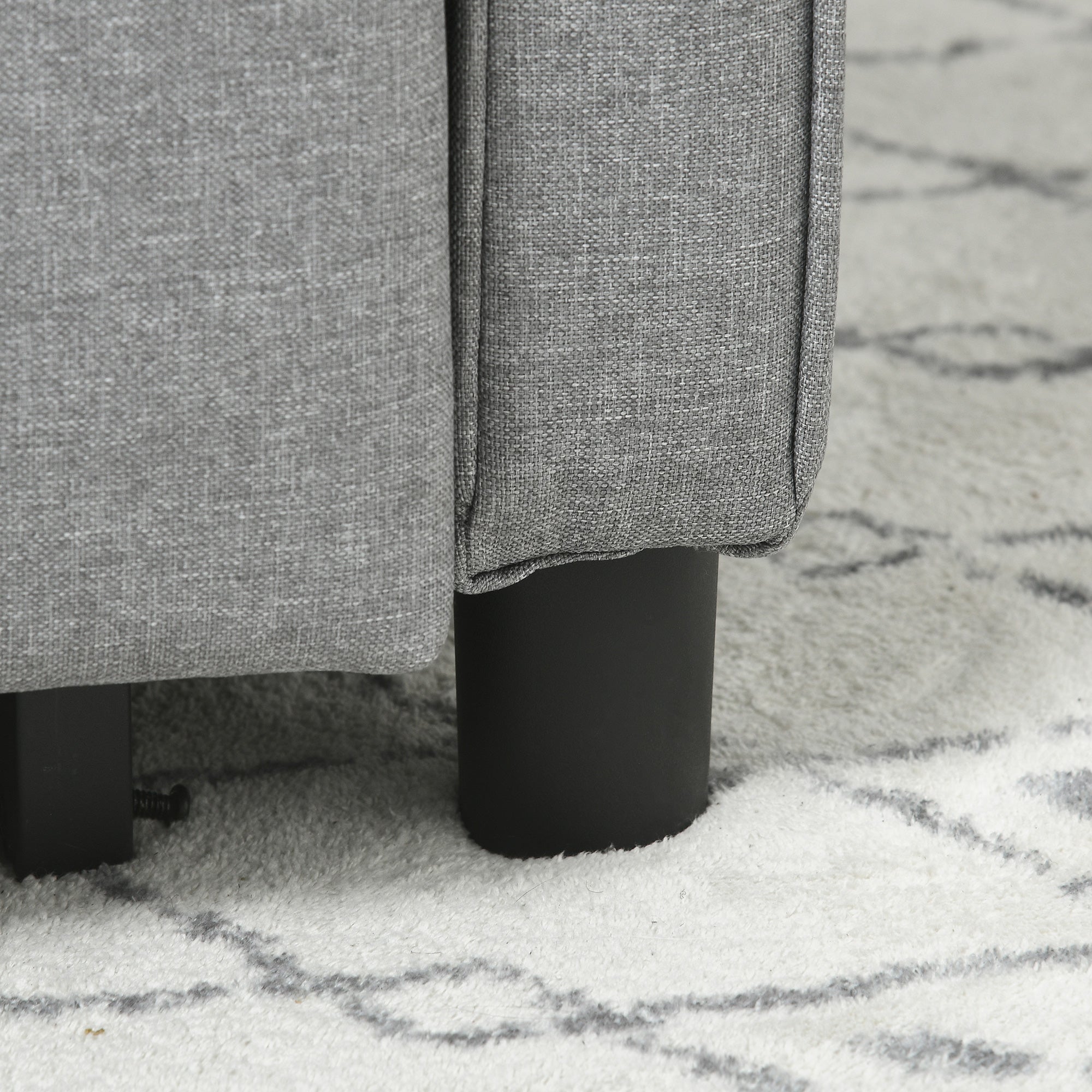 HOMCOM Linen-Look Single Chair Bed - Light Grey