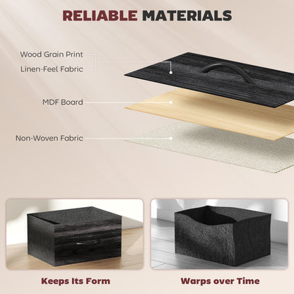 HOMCOM Chest of Ten Fabric Drawers - Black