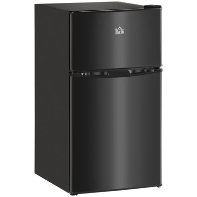 HOMCOM 88L Under Counter Fridge Freezer, Small Refrigerator with 5-Setting, 3 Star Freezer Rating, Black 