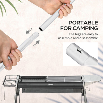Outsunny Charcoal BBQ Grill - Black 