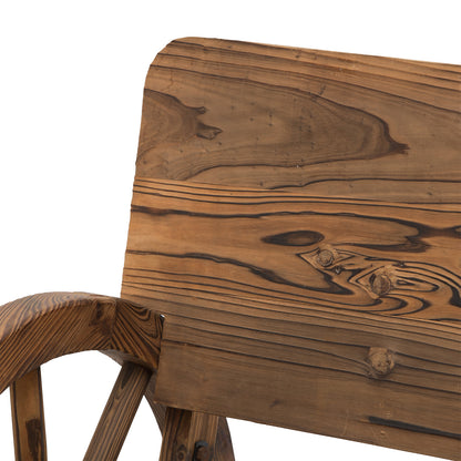 Outsunny Fir Wood 2-Seater Outdoor Garden Wagon Wheel Bench 