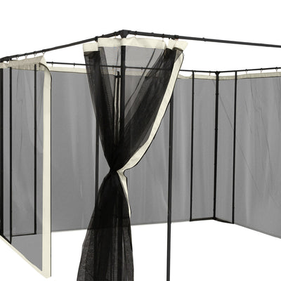 Outsunny 352 x 207cm Universal Replacement Mesh Sidewall Netting for Patio Gazebos and Canopy Tents, (Sidewall Only) Beige 