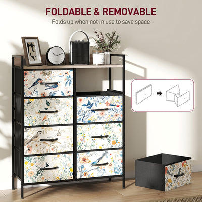HOMCOM 8-Drawer Chest of Drawers - White 