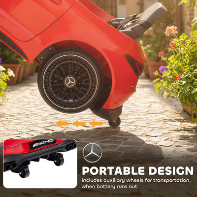 AIYAPLAY Licensed Mercedes AMG Kids Electric Car, 12V Ride On Car with Dual Motors, Remote Control for 3-6 Years, Red 