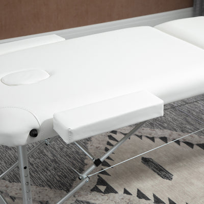 HOMCOM Foldable Massage Table Professional Salon SPA Facial Couch Bed White 