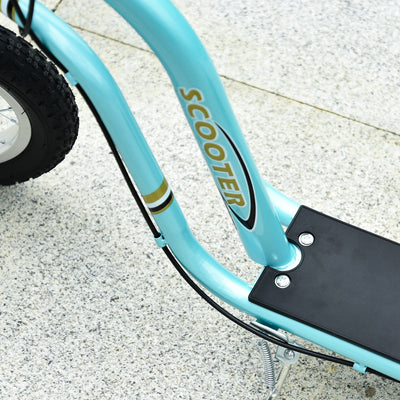 HOMCOM Teen Kids Stunt Scooter w/ Adjustable Handlebar, 12 Inch Rubber Tyres, Dual Brakes, Blue 