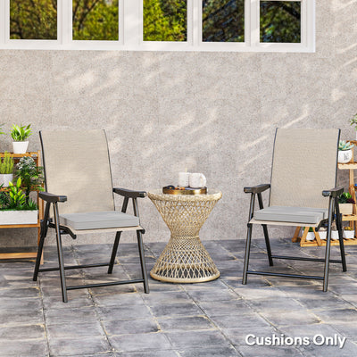 Outsunny Set of 2 Garden Chair Cushions - Light Grey 