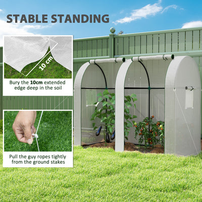 Outsunny 94 x 185cm Mini Two-Room Greenhouse - White 