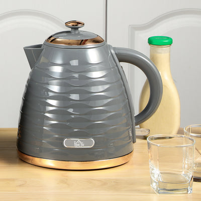 HOMCOM 3kW Rapid Boil Honeycomb Kettle - Grey 