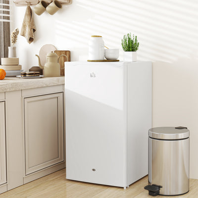 HOMCOM 91L Freestanding Under-Counter Fridge with Lock - White 