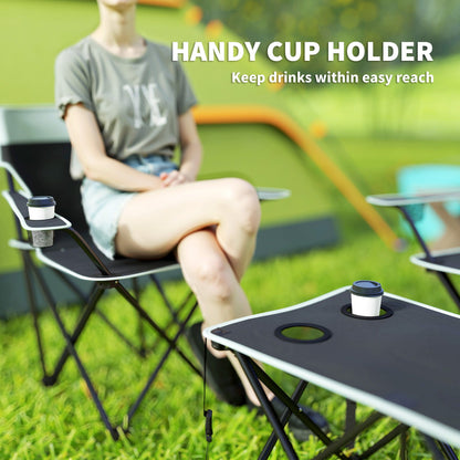 Outsunny Four-Piece Portable Picnic Table Set - Grey 