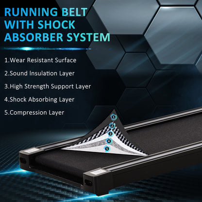 HOMCOM Folding Treadmill, 1.85HP Installation-Free Walking Jogging Running Machine, 12KM/H with 12 Pre-Programs and LED Display for Home Gym Office 