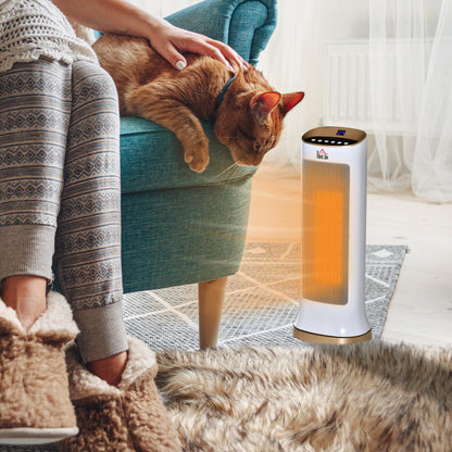 HOMCOM 2000W Electric Heater, PTC Ceramic Portable Fan Heater with Overheating & Tip-Over Protection, 45° Oscillating Energy Efficient Electric Heater for Home, Office, Study, Bedroom