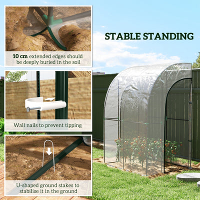 Outsunny 143cm x 118cm Walk-In Lean To Greenhouse, with Accessories 