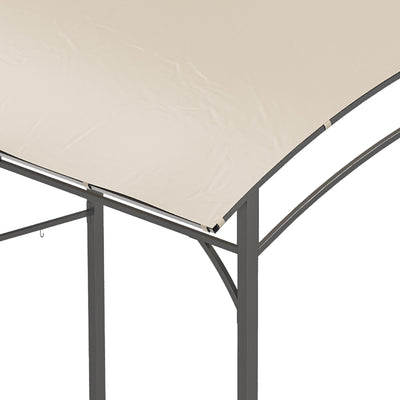 Outsunny 2.2 x 1.5 m BBQ Grill Gazebo Tent, Garden Grill with Metal Frame, Curved Canopy and 10 Hooks, Outdoor Sun Shade, Beige 