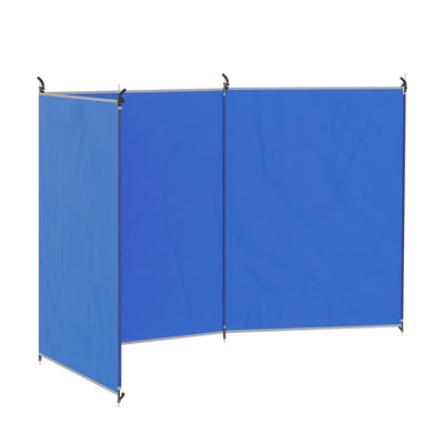 Outsunny Camping Windbreak, Foldable Portable Wind Blocker w/ Carry Bag and Steel Poles, Beach Sun Screen Shelter Privacy Wall, 450cm x 150cm 