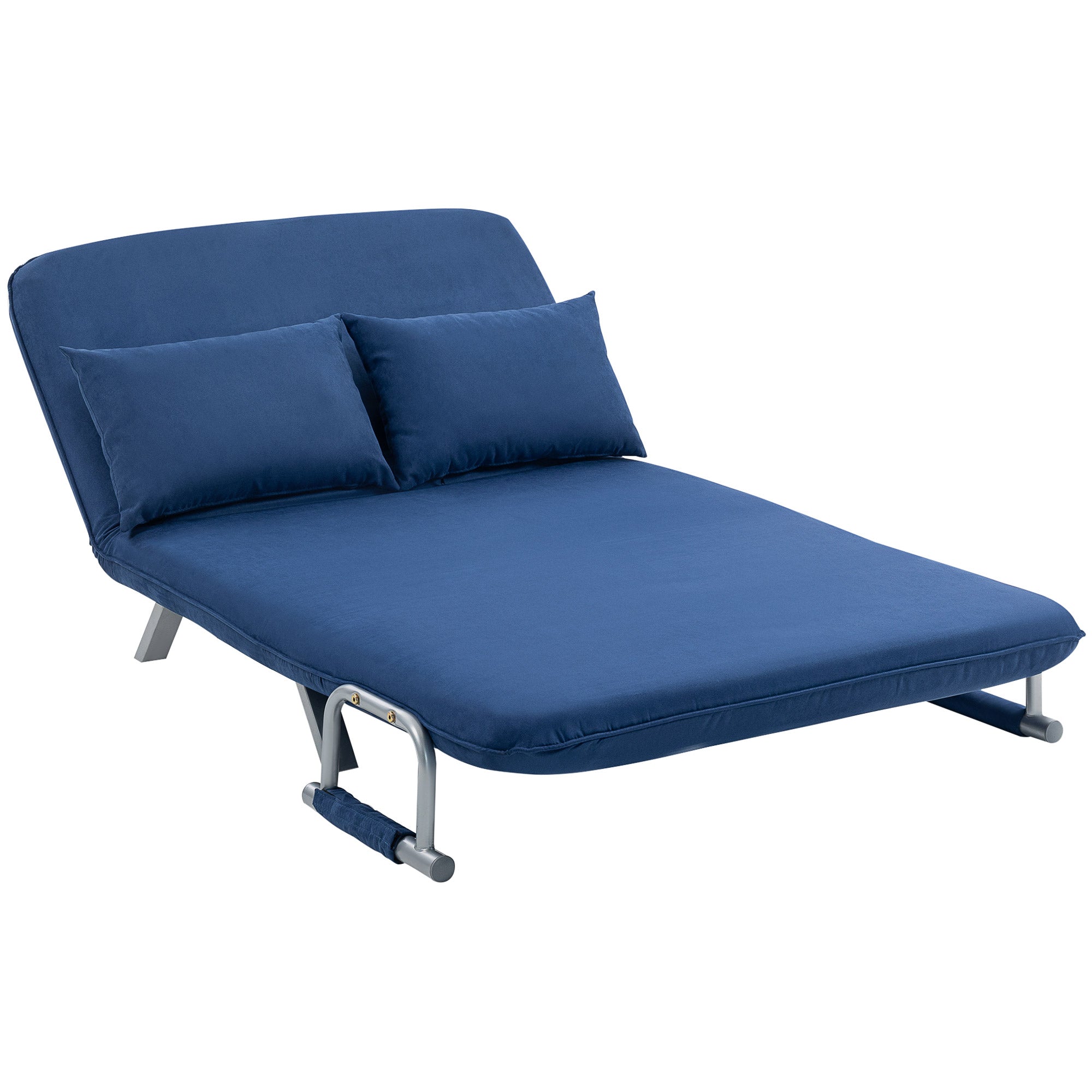 HOMCOM Two-Seater Click-Clack Sofa Bed - Dark Blue 