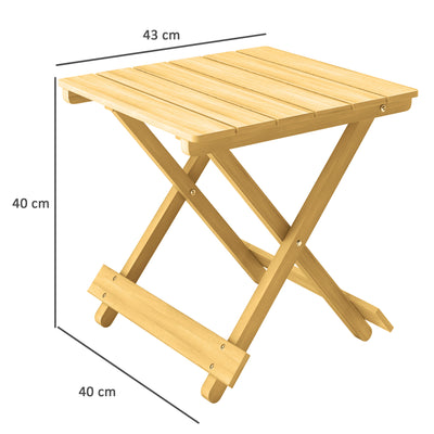 Outsunny Wooden Foldable Outdoor Coffee Table 