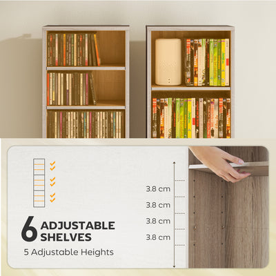 HOMCOM 260 Narrow CD Storage Unit - Natural Wood Finish 