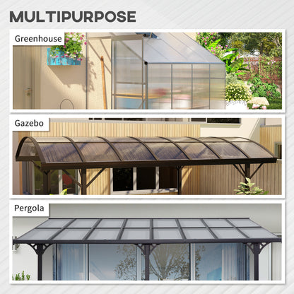 Outsunny 14 Pieces Polycarbonate Sheets, 121 x 61 x 0.4cm Twin-Wall Plastic Roofing Sheets, 10m\'c2\'b2 Replacement Greenhouse Panels, Waterproof and UV Protection, Clear 